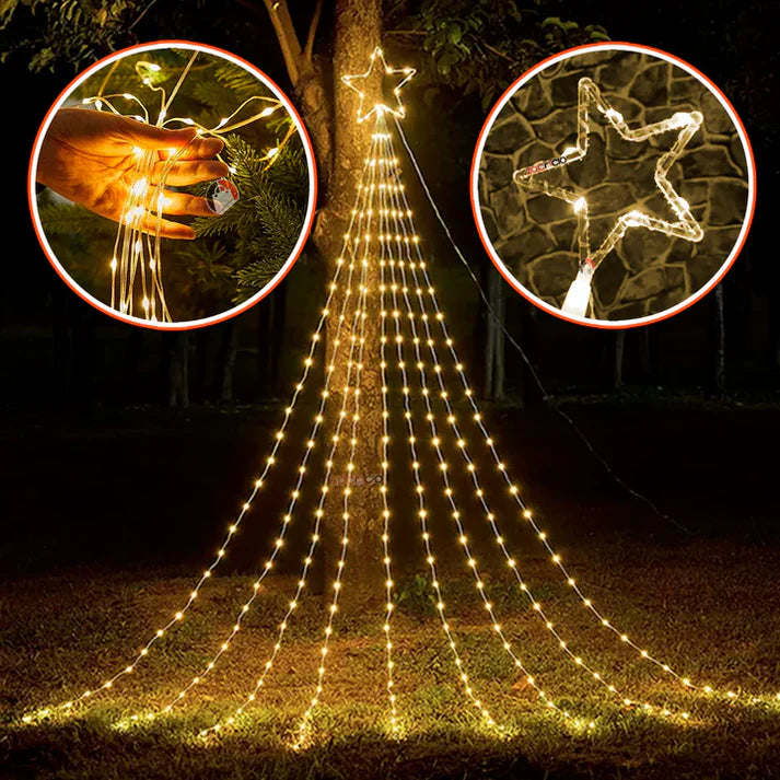 ESTRELLA CASCADA SOLAR LED🎄😍 - 50% DESCUENTO